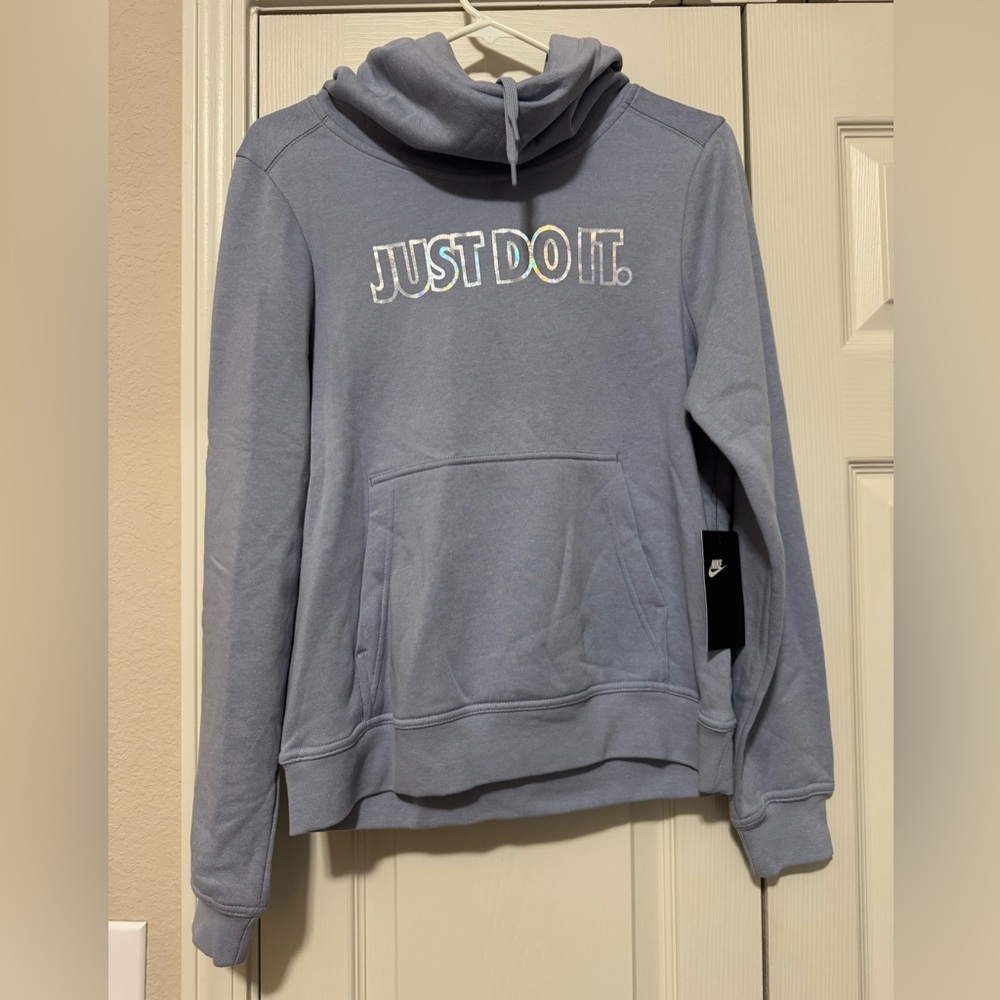 Women’s Nike Gray/Blue High Neck Hoodie